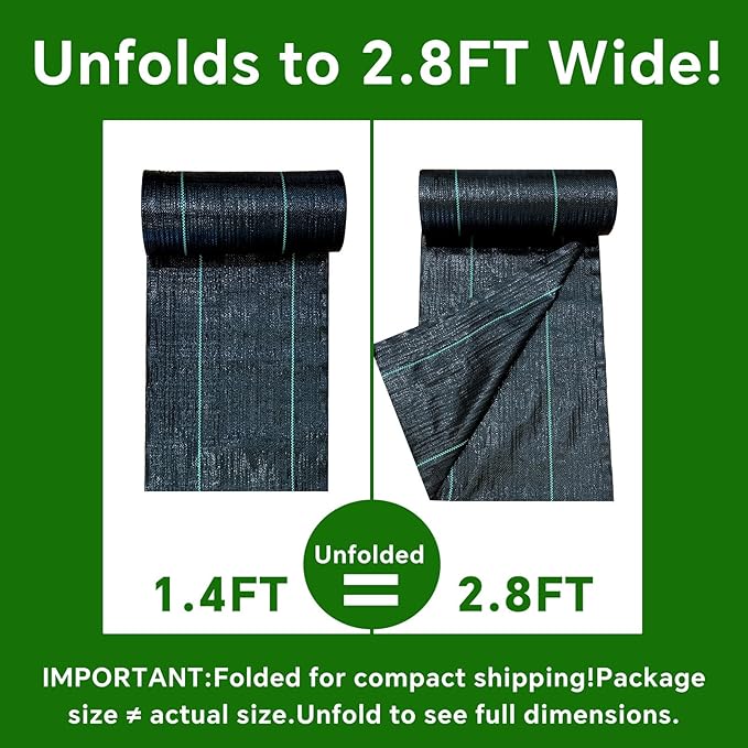 Weed Barrier Landscape Fabric Heavy Duty,2.8FT x 50FT Premium Garden Weed Blocker Fabric for Weed Control, Plastic Ground Cover with Woven Weed Cloth,Durable Landscaping Fabric