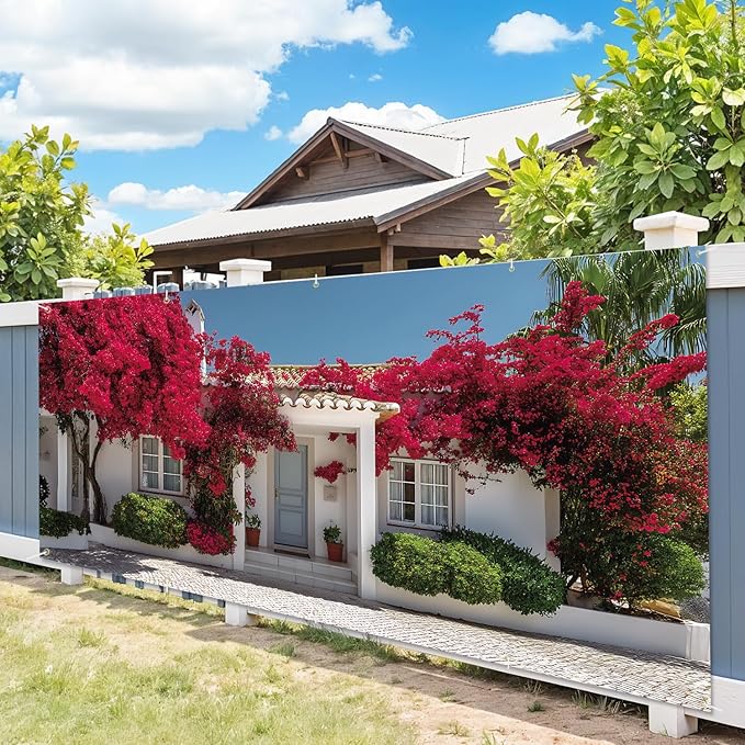 7 * 16FT Summer Garage Door Cover Decorations Sunset Palm Trees Garage Door Banner for Outdoor Indoor Summer Party Photography Backdrop (red, 7 * 16 ft)