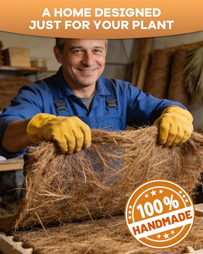 Coco Liners for Planters - 16" x 80" Thick Coconut Fiber, Pre-Drained Planter Liner, Reptile Bedding & Garden Mat | 100% Natural & Biodegradable Coconut Coir for Plants