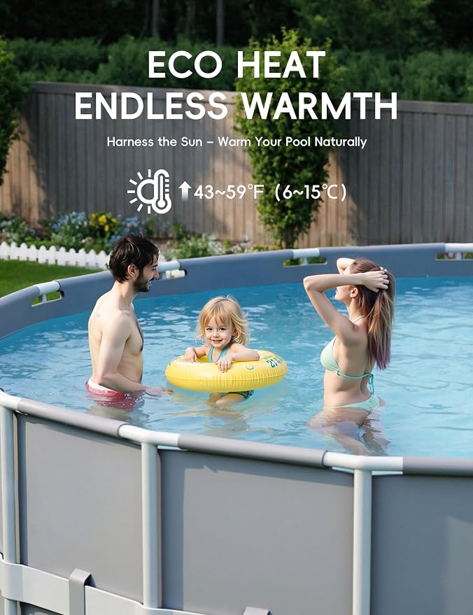 POOLHACKER 21FT Round Pool Cover, Pool Covers for Above Ground Pools, Winter Pool Cover, Above Ground Pool Cover, Tear-Resistant & Dustproof（Black）