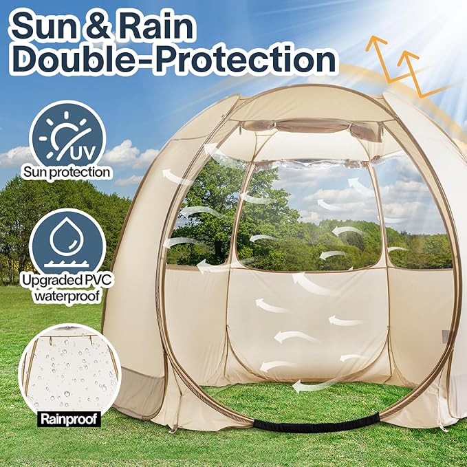 Alvantor Pop Up Screen House Tent, Instant Outdoor Gazebo with Mosquito Netting & UPF 50+ Sun Protection, Portable Canopy Shelter for Patio, Backyard, Camping (2-10 Person)