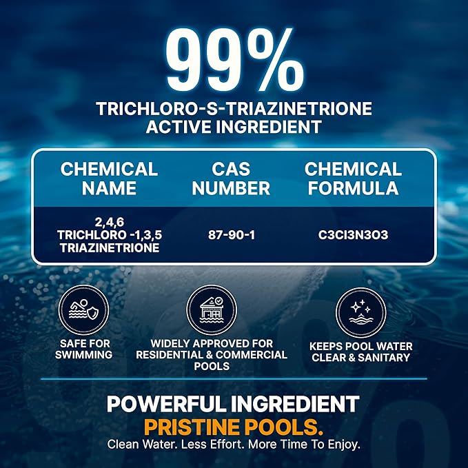 Pool Shark Swimming Pool Chlorine Tablets | 3-Inch Chlorine Tablets | 20 lbs | Slow-Dissolving 90% Active Chlorine Tabs | Pool Chemicals for Inground Pools, Above Ground Pools, Saltwater, Spa, Hot Tub