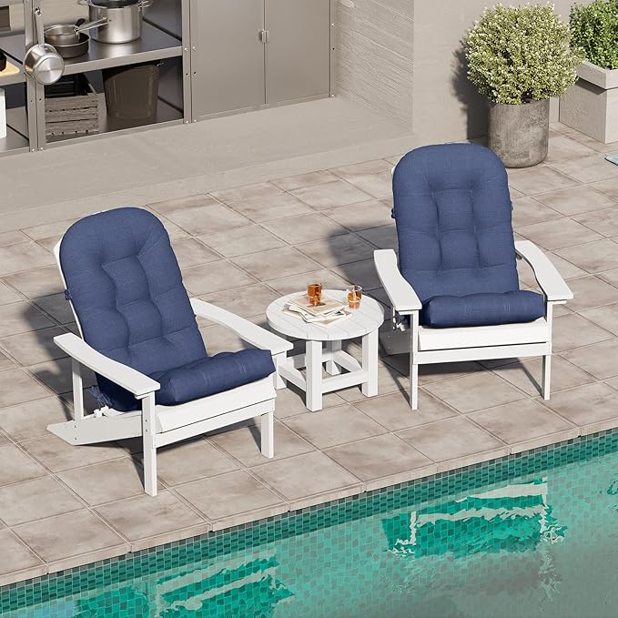 Crestlive 50x20x4 Inch Adirondack Chair Cushion Outdoor Rocking Chair Cushions Water & Fade Resistant High Back Patio Chair Cushions Thick, Sky Blue