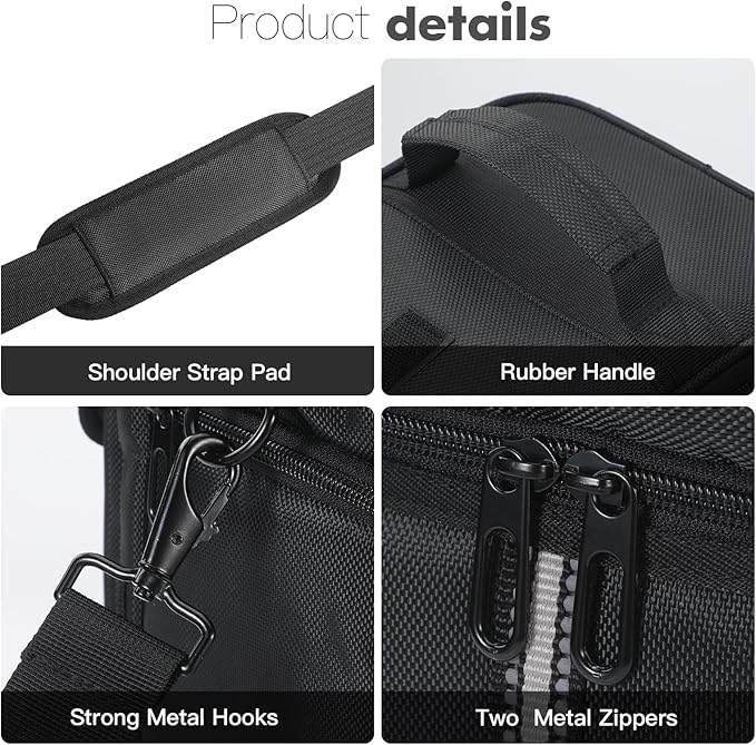 Travel Bag Compatible with Anker SOLIX C300, Padded Soft Case with Adjustable Shoulder Strap & Multi-Pocket Design, Protective Storage Bag for Camping & Travel Charging Accessories