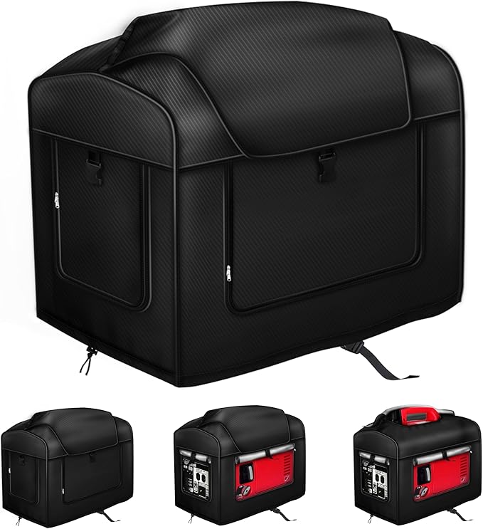 Portable Generator Cover,21.7 Lx 13.8Wx17.4H inches,Generator cover running, Can Be Rolled Up and Opened All Around.fits various scenarios, Black.