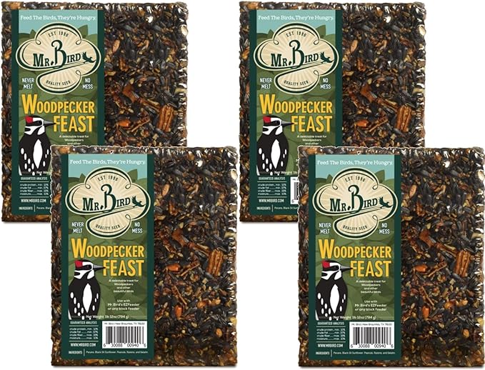 Mr. Bird 4-Pack Woodpecker Feast Large Wild Bird Seed Block 1 lb. 12 oz.
