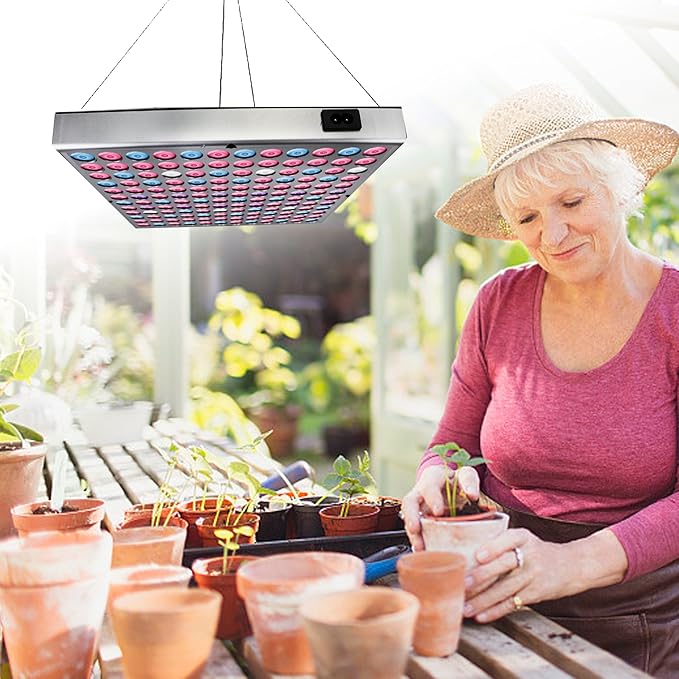 Juhefa LED Grow Lights for Indoor Plants, Panel Plant Light Full Spectrum with IR & UV Bulbs for Seedlings,Micro Greens,Clones,Succulents (Size:9.9x9.9inches)
