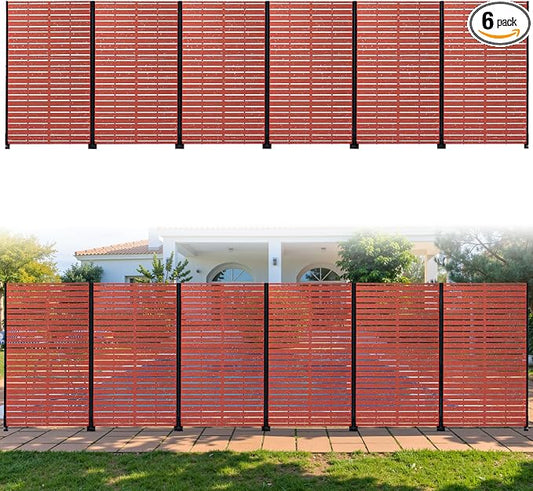 Privacy Screen Outdoor 60" Hx35 W Freestanding Privacy Panel with Stand, HDPE Decorative Privacy Fence with Sandblasting Louver Pattern, Patio Divider Screen, Privacy Screens for Outside