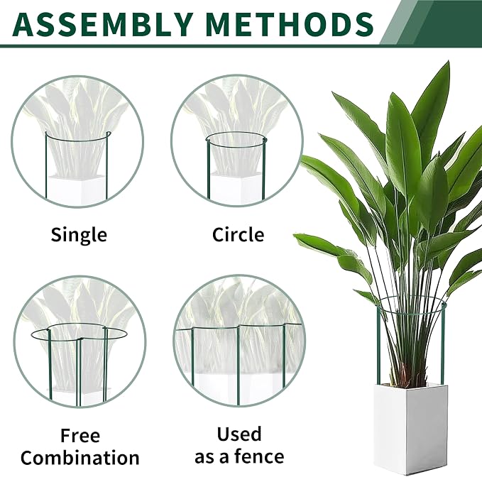 6 Pack Peony Cages and Supports, 14" (W) x 32"(H) Plant Support, Heavy-Duty Metal Plant Support Stakes, Plant Stakes for Outdoor & Indoor Plants, Perfect for Flowers and Vegetable
