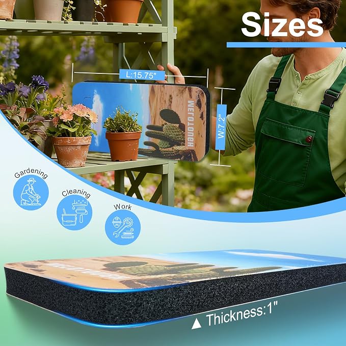 MELOTOUGH Bucket Car Wash Tool Organizer for Garden Cleaning bucket organizer Water-resistant Mesh Pockets, arden Kneeling Pad, 1" Thick Soft NBR Foam Kneeling Pads for Gardening, Cleaning, Work