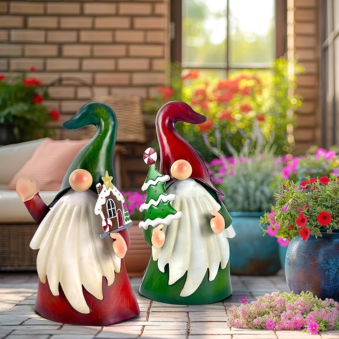 HONGLAND Outdoor Christmas Decorations Gnomes Decorative Garden Stakes, Unique Thanksgiving Gifts for Outside Garden Decor Yard Lawn Porch Party-18 Inch