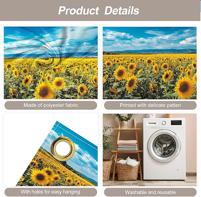 6 * 13FT Sunflower Garage Door Cover Decorations Flower Garage Door Banner for Outdoor Indoor Summer Party Photography Backdrop
