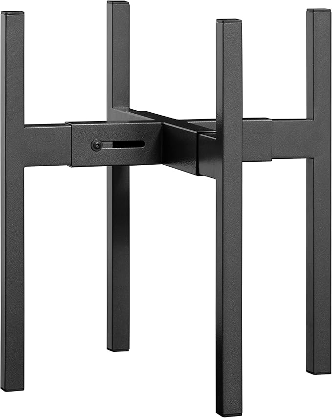 FaithLand 8-Inch Black Planter & 8”-12” Adjustable Stand Bundle