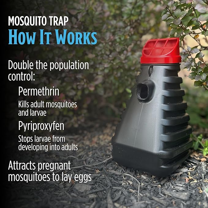 Grandpa Gus's Mosquito Trap and Outdoor Bug Killer - Water-Activated Larvae Control for Backyard, Patio, and Garden - Up to 35 Days & 1,500 Sq Ft of Protection Per Trap, 2 Pack