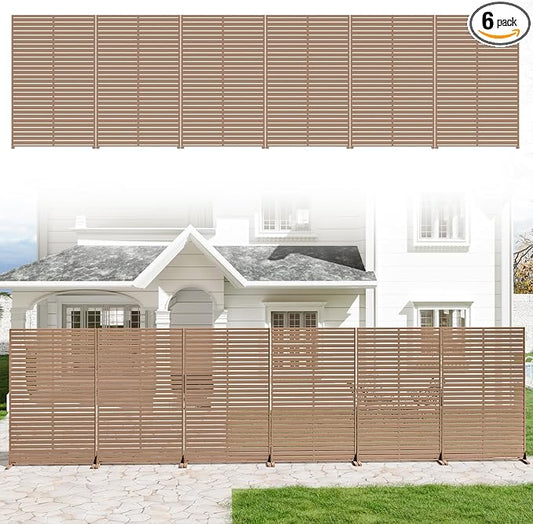 Privacy Fence Screen Outdoor Freestanding Privacy Panel, 72" H×47" W HDPE Decorative Panels with Stand, Room/Garden Divider, Outdoor Privacy Screen for Patio,Deck, Balcony, Pool