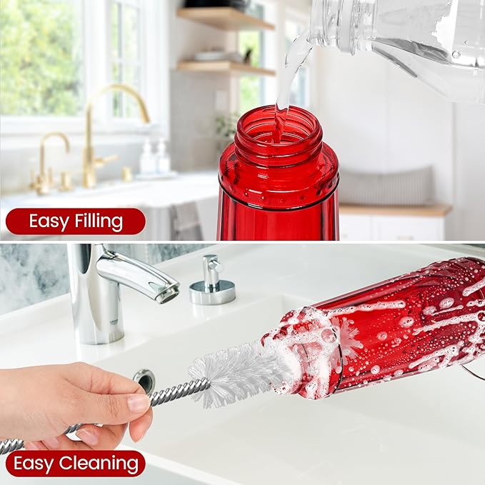 Zamelane Hummingbird Feeder-16 Ounces，6 Feeding Ports Glass Hummingbird feeders for Outdoors,Wide Mouth for Easy Filling/Cleaning，Hanging for Garden Backyard Decor, Includes Ant Moat (Red，1Pack)