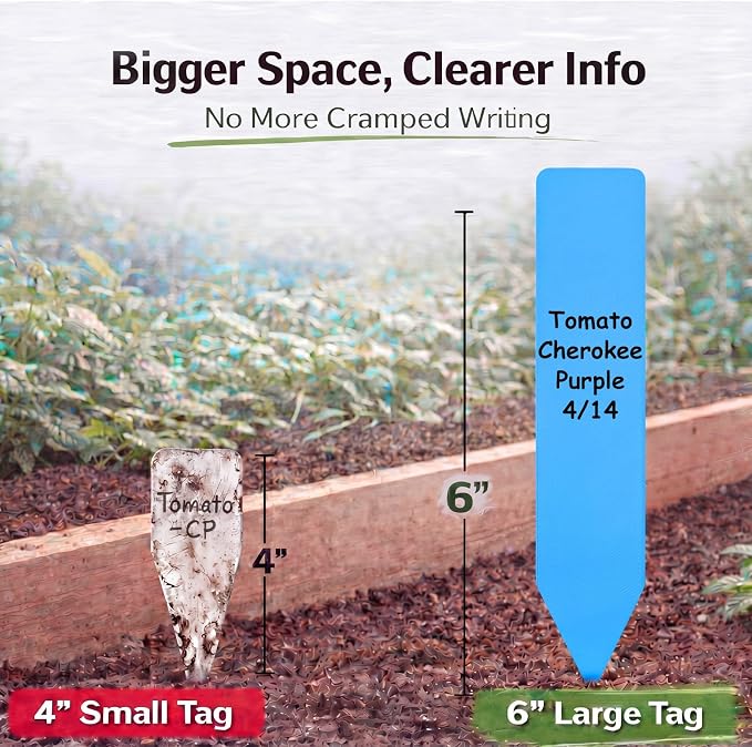 1000 Pcs 6 Inch Plastic Plant Labels Waterproof Garden Plant Tags Markers for Seedlings Greenhouse Accessories Outdoor Indoor Pot Garden Stake Essentials(Multicolored)