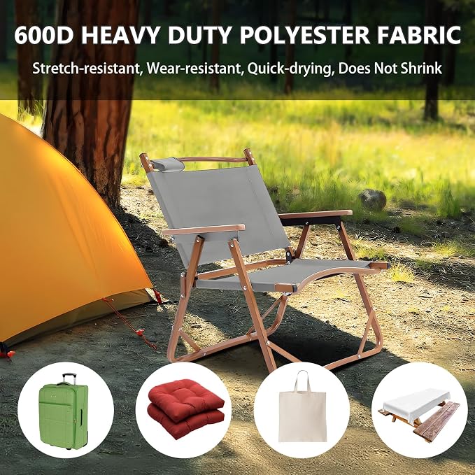 Waterproof Canvas Fabric by The Yard 58inch 600D Upholstery Material Polyester Fabric Outdoor Water Resistant Fabric for Sewing Chair Patio Cushion Purse Bag Interior, 10 Yard Silver Grey