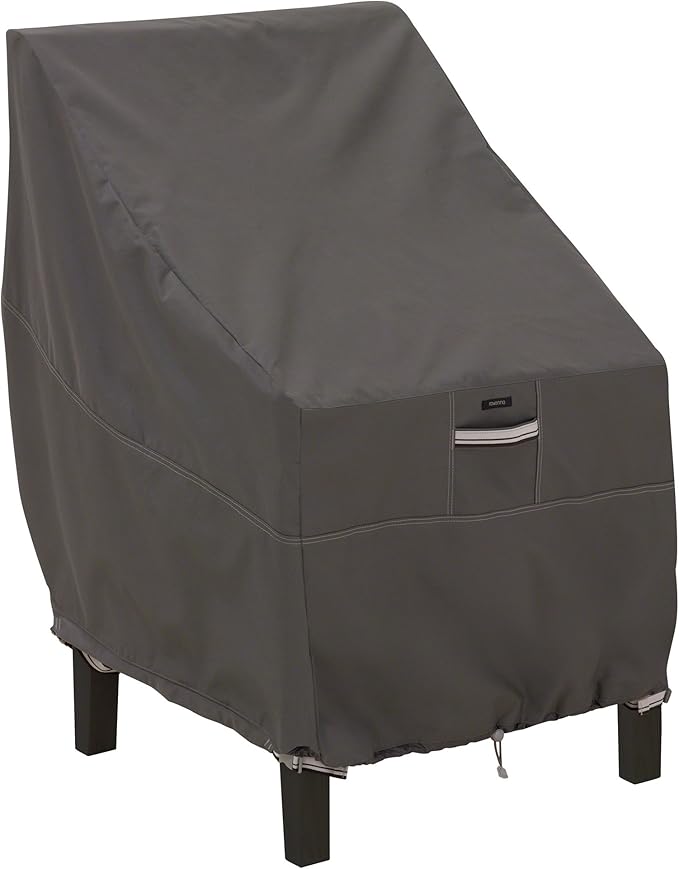 Classic Accessories Ravenna Water-Resistant 25.5 Inch High Back Patio Chair Cover, Outdoor Chair Covers