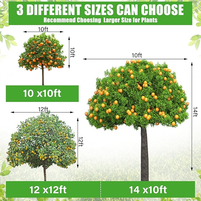 10 x 10 ft Large Fruit Tree Netting for Protecting Fruit from Squirrels Birds Bug Deer & Rat Garden Mesh Netting with Zipper and Drawstring for Blueberry Peach Apple Garden Plant