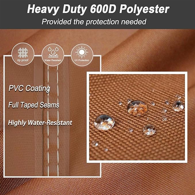 NettyPro Outdoor Patio Cushion Storage Bags Water-Resistant Large Storage Bag with Zipper and Handle for Patio Furniture Cushion Christmas Tree 7.5 Ft, 50 x 15 x 25 Inch, Brown