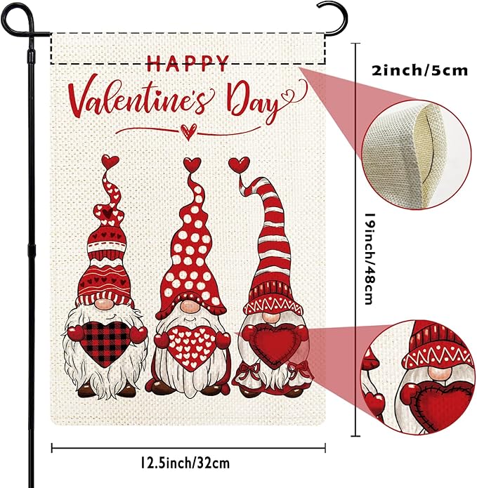 Gnomes Seasonal Garden Flags Set of 12, All Seasons and Holidays, Burlap, 12x18 inch, Double Sided, Fade Resistant, Outdoor Decor