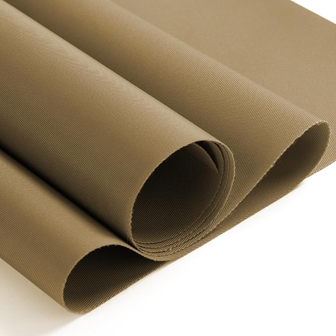 Nylon Fabric, 58"W 420D Waterproof Fabric 5 Yard Ripstop Nylon Material Outdoor Upholstery Twill Sewing Material for Patio Chair, Lining, Cushion, Purse, Tote Bag, Tent, Tarp Cover, DIY Project Khaki