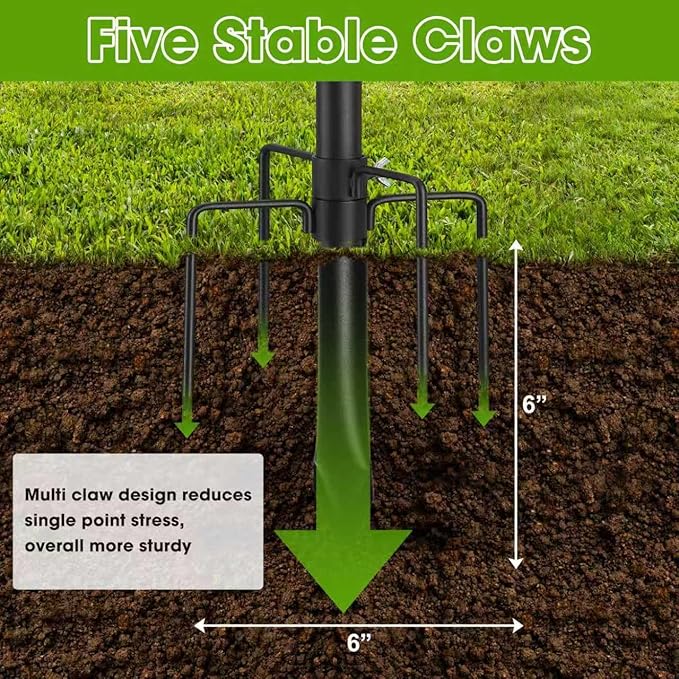 Bird House Pole for Outdoor, 60 Inch Heavy Duty Bird Feeder Pole with 5-Prong Base,1 Inch Diameter Bird Feeder Stand for Yard Garden Patio Watching (Without Bird House)