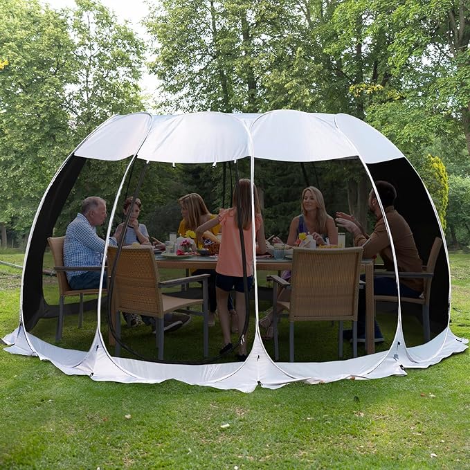 Alvantor Pop Up Screen House Tent, Instant Outdoor Gazebo with Mosquito Netting & UPF 50+ Sun Protection, Portable Canopy Shelter for Patio, Backyard, Camping (2-10 Person)