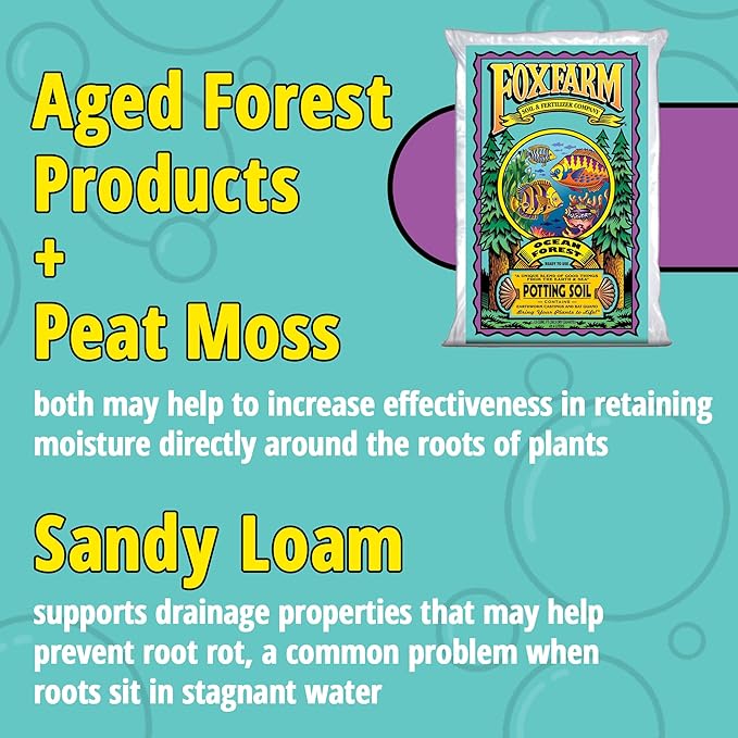 FoxFarm Ocean Forest Potting Soil, 1.5cu ft - Light, Aerated Texture, Designed for All Container Plants