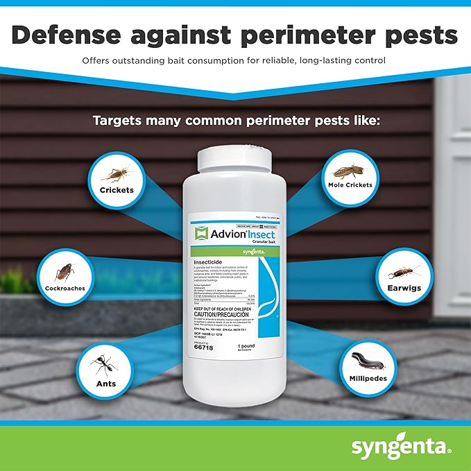 Advion Insect Granular Bait, 1-lb. Shaker Bottle, Effective Insect Granular Bait, Formulated with 0.22% Indoxacarb, Outdoor Use, for Control of Prevailing Perimeter Pests