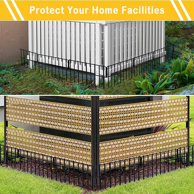 Blingluck Animal Barrier Fence, 30 Pcs Upgrade 1.26 in Gap Decorative Fences No Dig Fence for Rabbits and Dog Ground Defense, Rustproof Metal Wire Garden Edging Border for Outdoor, Yard