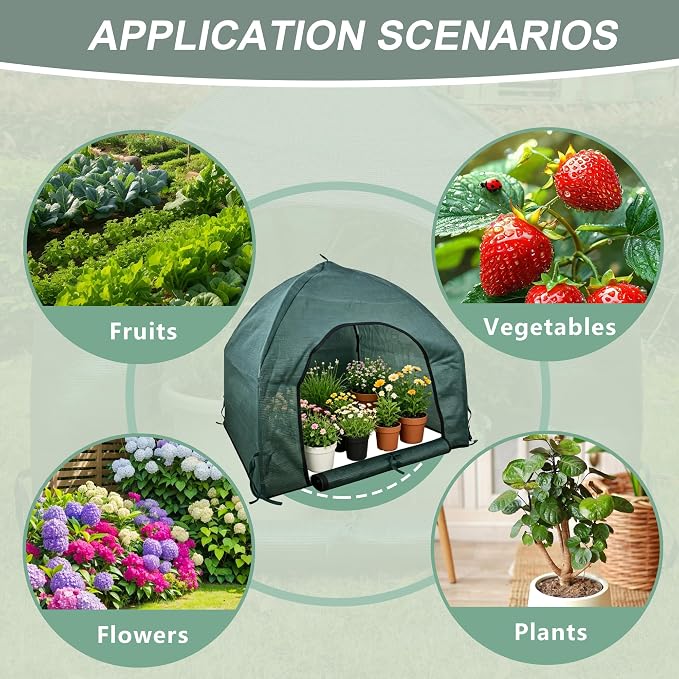 75% Shade Plant Protection Cover for All Seasons, 4.3*4.3*3 FT Heavy-Duty Garden Tent with Zipper Door, Protect Plants from Sun, Wind, Animals for Summer Shade