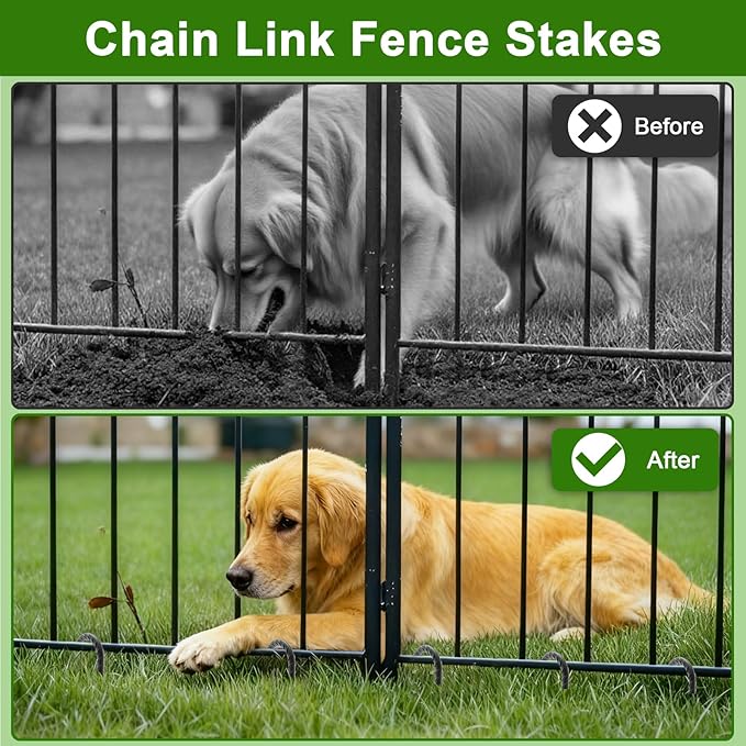 AAGUT Rebar Stakes 12 Inch 16 Pack, J Hook Premium Black Coated Ground Garden Anchors Heavy Duty, Superior Rust Resistance Chain Link Fence Stakes for Camping Tent, Inflatables, Lawn Decor