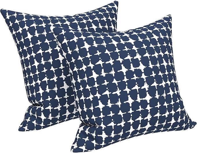 LVTXIII Outdoor Pillow Covers 20x20 Inch, 2 Pack Large Square Throw Pillow Cases, Fade-Resistant Cushion Covers for Patio Furniture Sofa, Garden Porch, Tie-Dye Navy