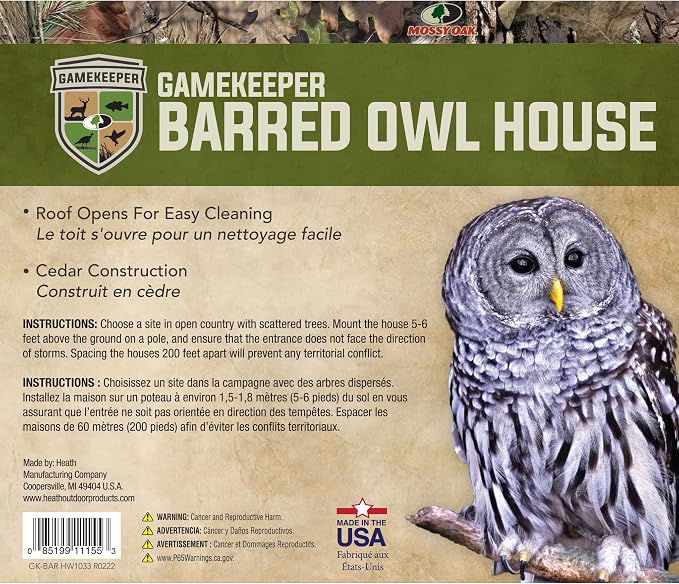 GK-BAR: Gamekeeper Barred Owl House – Cedar Construction, Made in The USA