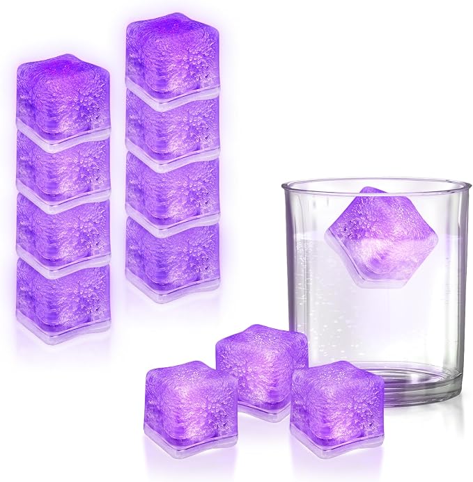 Windy City Novelties 12 pack LED Ice Cubes with Changing Lights (Purple)