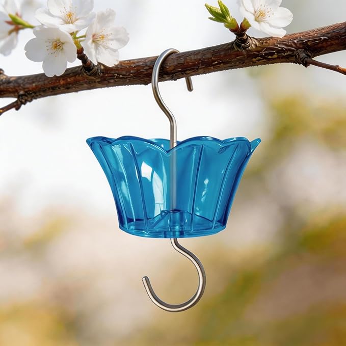 Ant Moat for Hummingbird Feeder - 3 OZ x 4 Pack Insect Guard with Large Capacity (Blue)