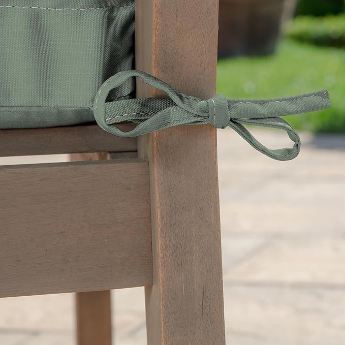 Arden earthFIBER Outdoor Wicker Settee Cushion, 41.5 x 18, Rain-Proof, Fade Resistant Sage Green Texture