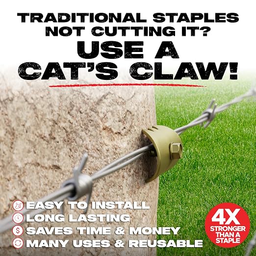 Cat's Claw Fasteners 75 Pieces 2" for Softwoods | Replaces Fence Staples Installs Quickly with Power Drill - No Hammer Needed | Durable & Stronger Than Standard Fencing Staples Easy Install