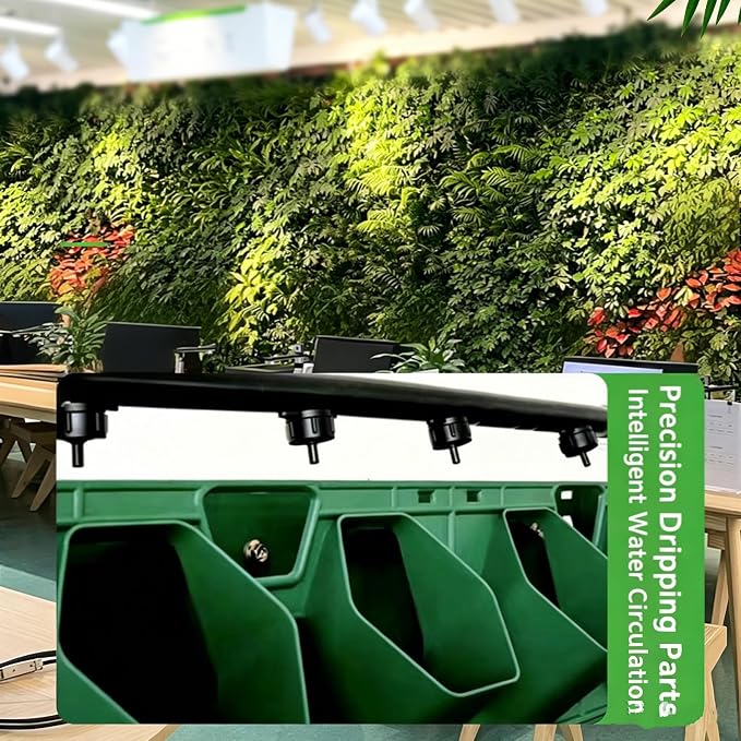 Vertical Wall Planter for Indoor Plants, Living Wall Planter System with 4 Stackable Pots, Wall Mounted Hanging Planter, Ventilation Design for Herbs, Succulents, Flowers,(4Pots)