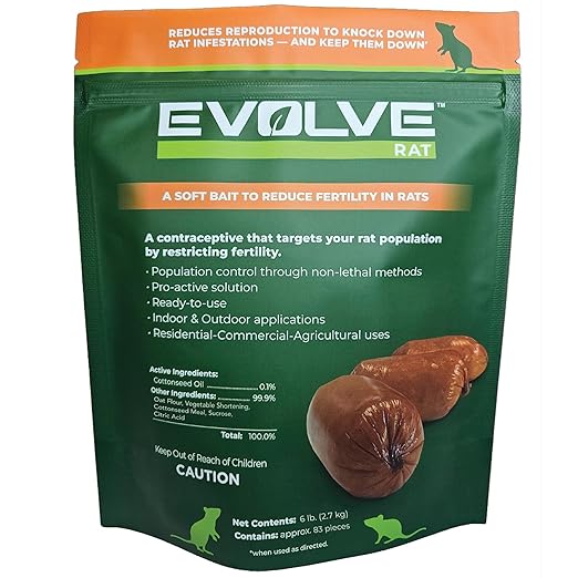Evolve Rat Birth Control Soft Bait Sausages – 6 lbs | Scientifically Proven Rat Population Control | Not a Poison, Long-Term Population Management (Packaging May Vary)