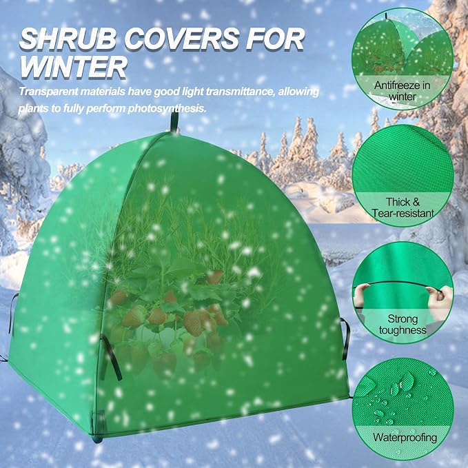 50″*50″*40″ Winter Plant Warm Covers - Raised Bed Cover, Garden Row Accelerator, Warm Tent Freeze Protection Humidity Domes for Germination, Seedling Propagation Protecting Plants from Animals 2PCS
