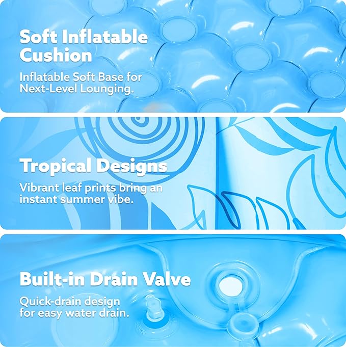SLOOSH Inflatable Swimming Pool,5.5ft x 20 Inch Full-Sized Blow Up Durable Thickened Luxury Above Ground Family Pool with Comfortable Backrest for Summer Water Party Backyard Garden Lawn,Blue