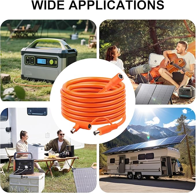 6FT 14AWG DC7909 Solar Panel Extension Cable Compatible with Jackery Solar Generator,Solar Charging Cord Female to Male with DC8020 Power Adapter Suit for Gz Yeti,Anker Jackery Portable Power Station