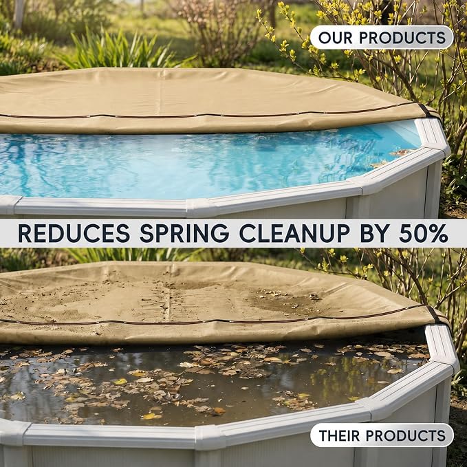 [Ultra-Thick] 21FT Pool Covers for Above Ground Pools, Easy Install Remove | [Upgrade] 195GSM Extra 4FT Overlap 17x17 Mesh, Heavy-Duty Winch, 500D Oxford UV & Tear Resistant,Reinforce Edge