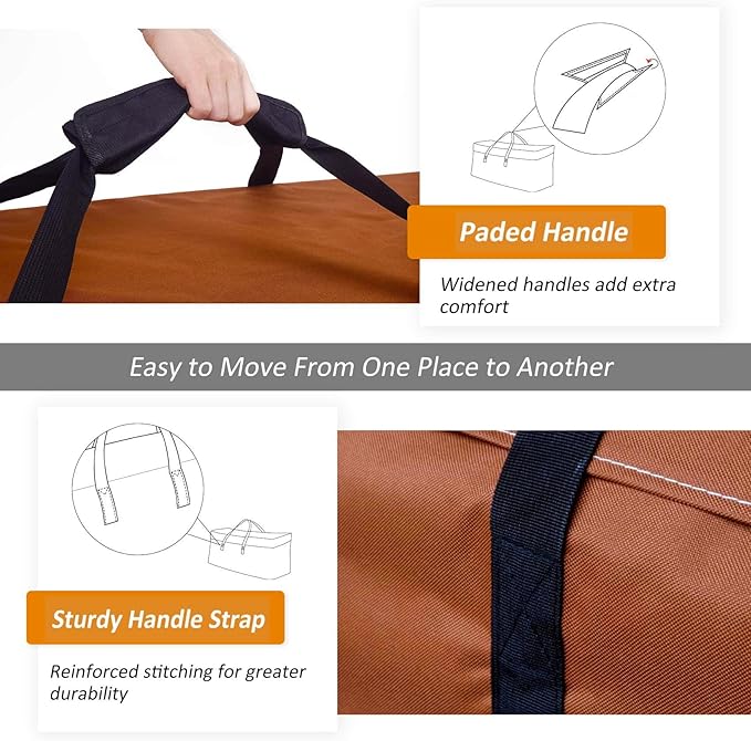 NettyPro Outdoor Patio Cushion Storage Bags Water-Resistant Large Storage Bag with Zipper and Handle for Patio Furniture Cushion Christmas Tree 7.5 Ft, 50 x 15 x 25 Inch, Brown