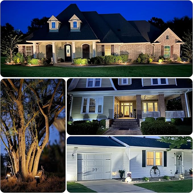 AUDERWIN Solar Spot Lights Outdoor 63 LED 3 Lighting,Waterproof IP65 Modes Spotlights for Outside House Yard Garden Landscape Lights 1 Pack (Natural Light)