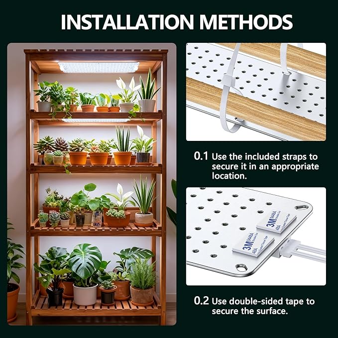 Grow Lights for Indoor Plants Full Spectrum,High PPFD 1536LEDs Plant Lights with 4/8/12/16/20H Timer, Flexible Series & Parallel Connection for Indoor Growing(8 Pack)