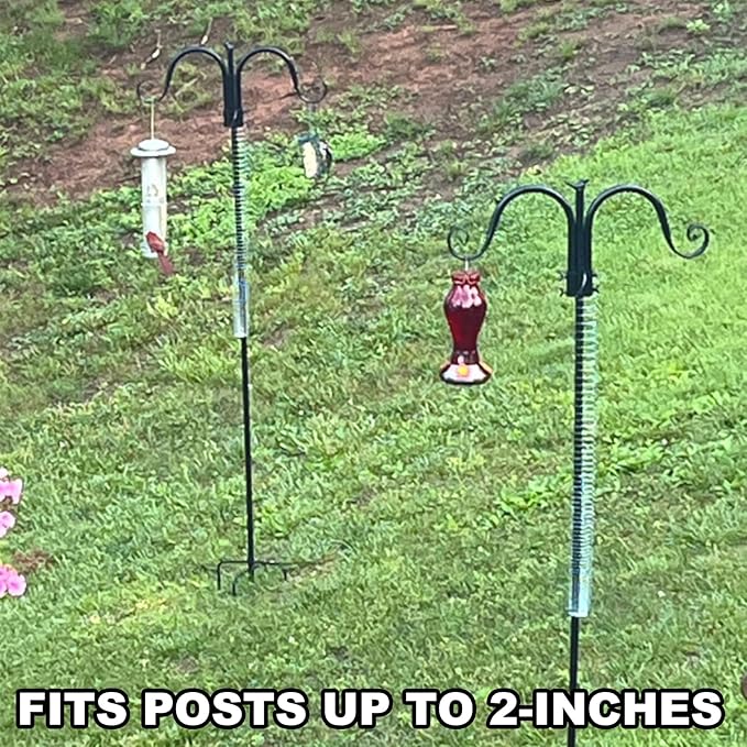 3 Pcs Outdoor Squirrel Baffle - Metal Spring Device, Anti Squirrel Barrier - Spring Coil Guard, Bird Feeder Accessories for Bird Feeder Poles Protect Seed